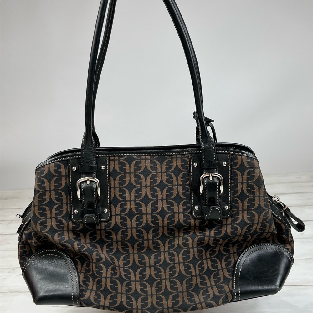 Fossil Signature Satchel Monogram Canvas Bag Purs… - image 6